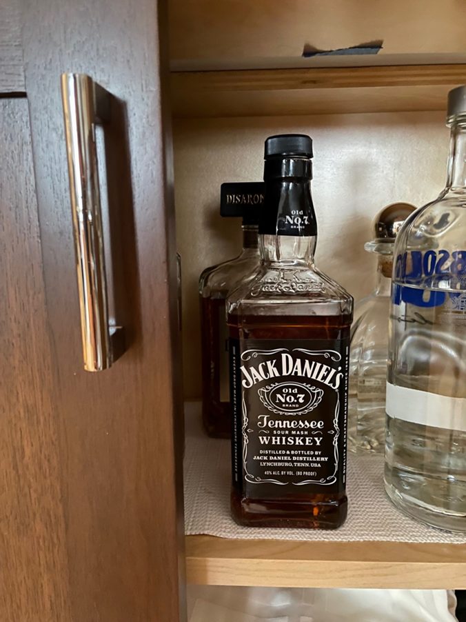 Photo of a Jack Daniel's liquor bottle on a shelf