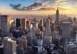 overhead view of New York City