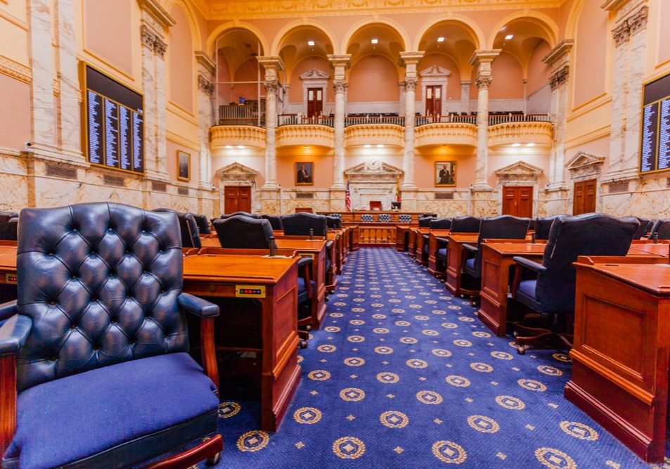Annapolis, USA - 19 September 2019: The House of Delegates Chamber in the Maryland State House