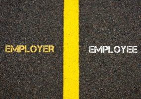 Antonym,Concept,Of,Employer,Versus,Employee,Written,Over,Tarmac,,Road