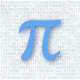 big blue pie symbol in front of the full equation of the pie numbers