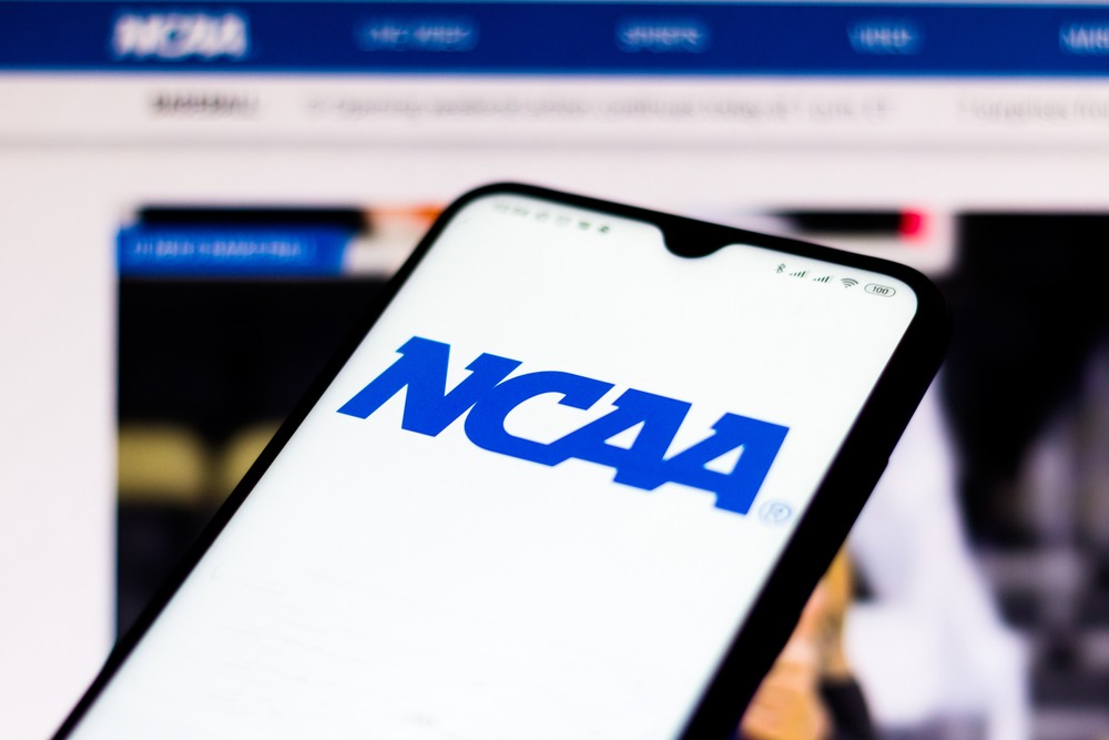 In this photo illustration the National Collegiate Athletic Association (NCAA) website seen displayed on a smartphone.